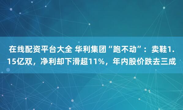 在线配资平台大全 华利集团“跑不动”：卖鞋1.15亿双，净利却下滑超11%，年内股价跌去三成